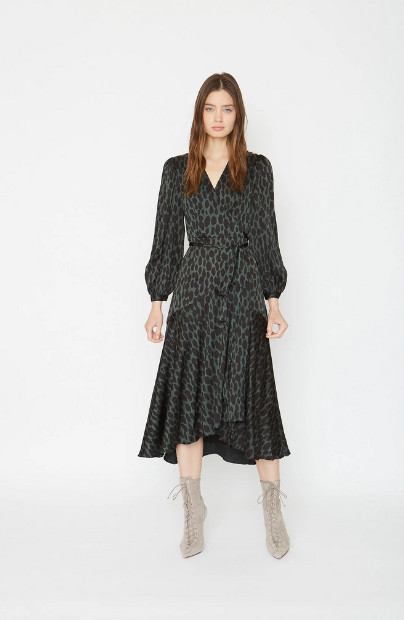 Moon Maxi Dress Olive Animal Dot