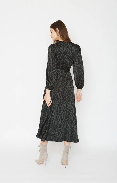 Moon Maxi Dress Olive Animal Dot